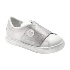 877 - White Soft Leather Sneaker for Girl/Boy by London Kids