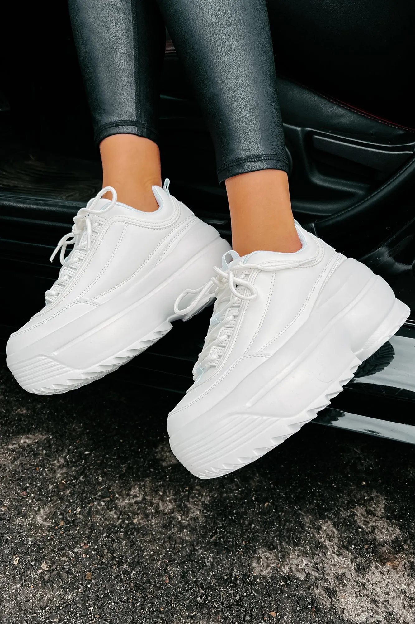 Beyond Basic Platform Sneakers (White)