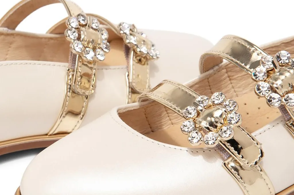 Communion Double Buckle Jewelled Dress Shoes