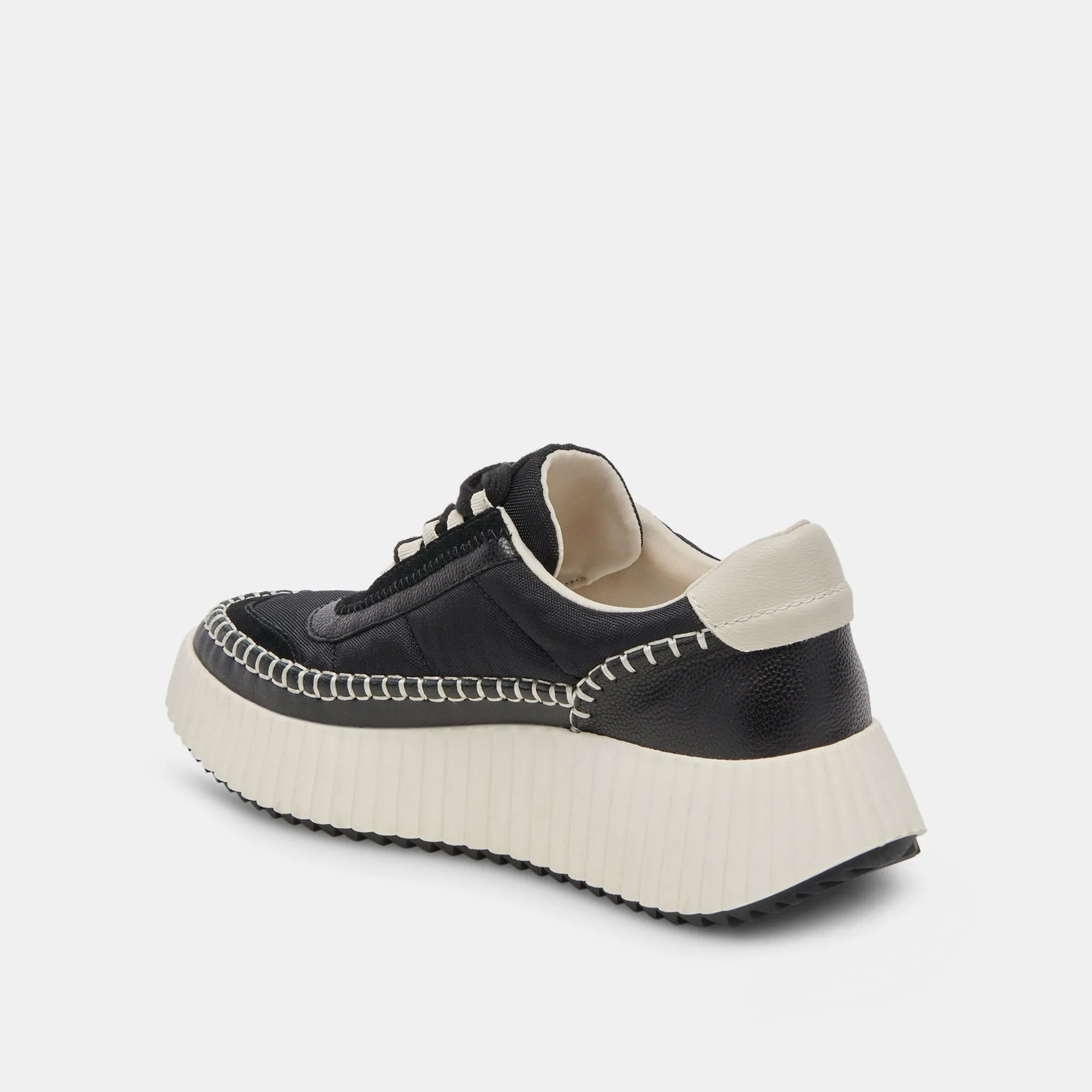 Dolce Vita Dolen Nylon Sneakers in Puffy Black Nylon