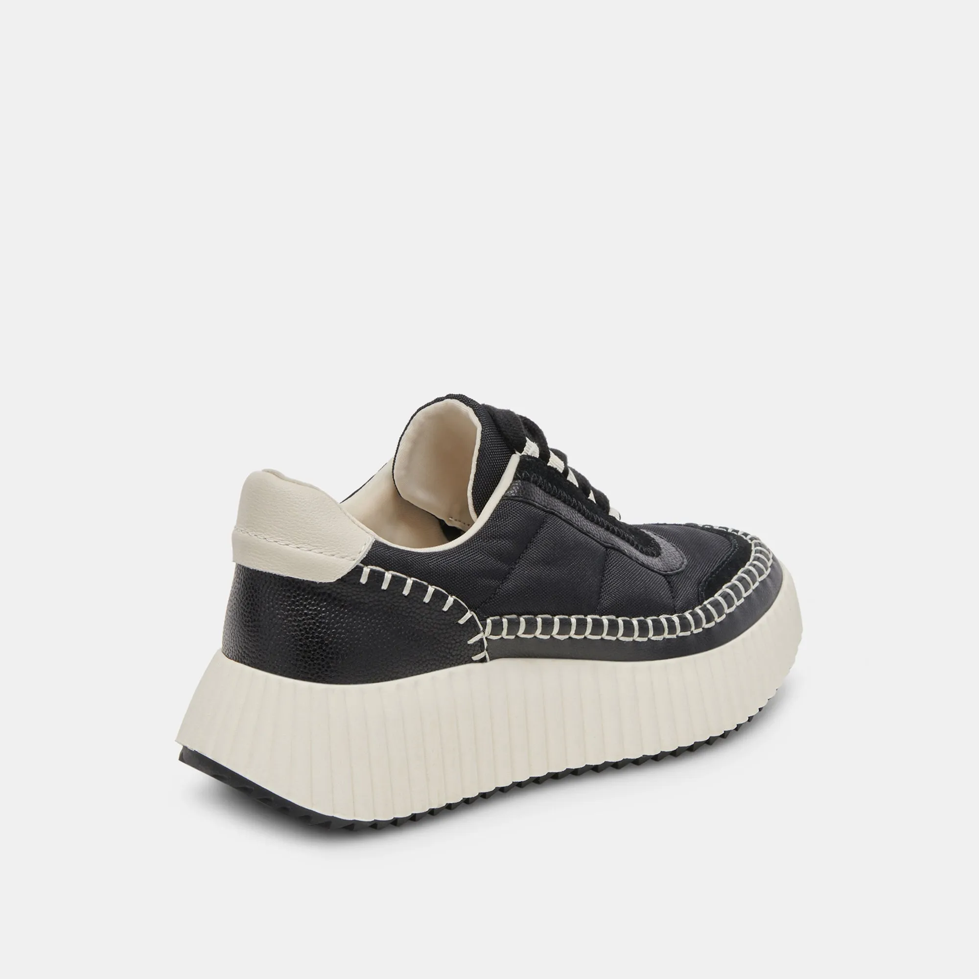 Dolce Vita Dolen Nylon Sneakers in Puffy Black Nylon