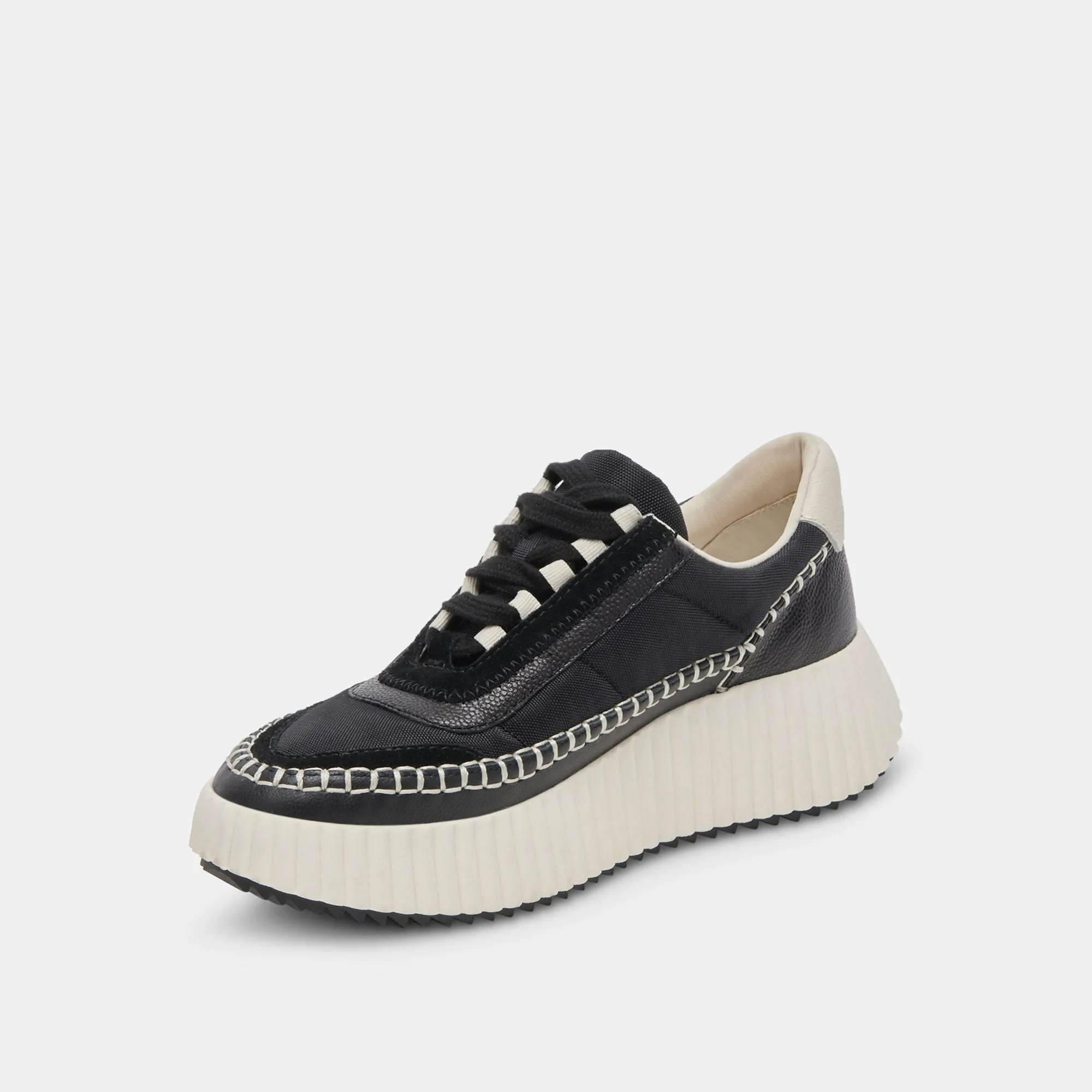 Dolce Vita Dolen Nylon Sneakers in Puffy Black Nylon