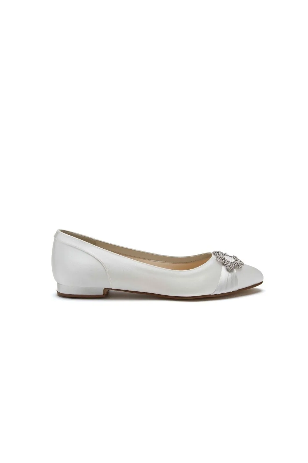 Dulcie Flat Ivory Satin Rainbow Club Shoes