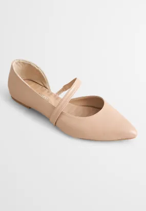 Elsie Elegant Pointy Flats - Beige