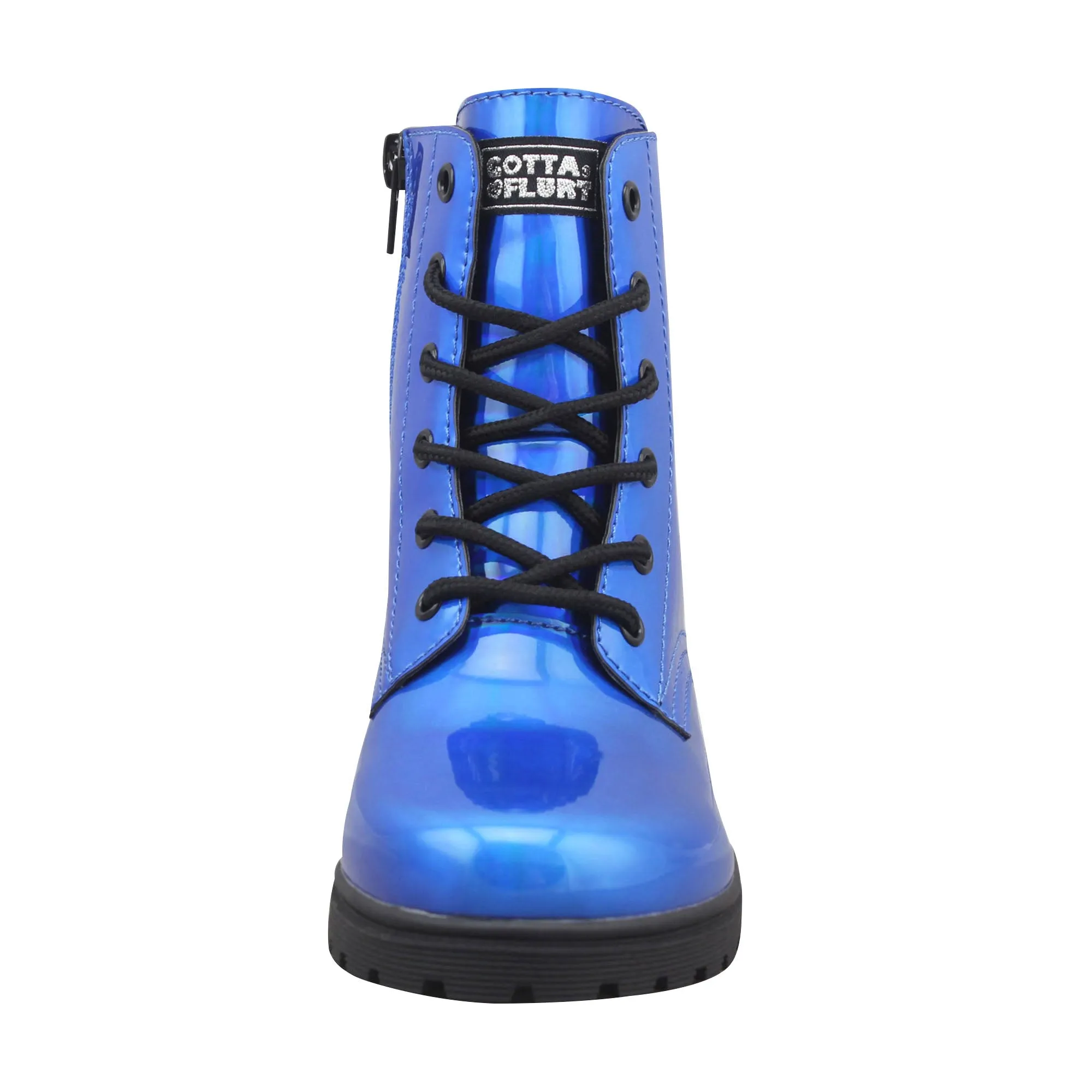 Gotta Flurt Girl's Luna Blue Combat Boot