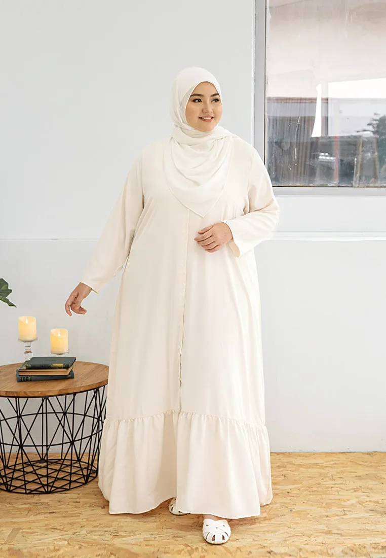 Jamela Minimalist Long Jubah Dress - Peach