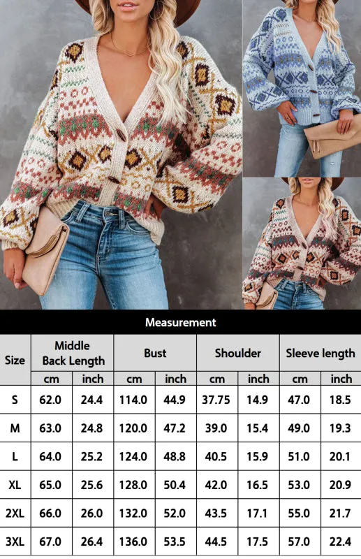 Ladies Casual V-Neck Cardigan Sweater