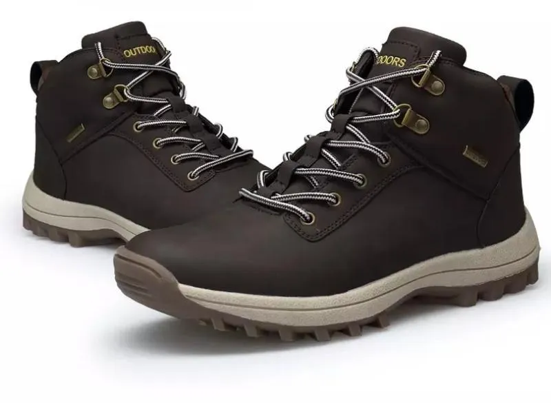 Men's Winter/Autumn  Leather Waterproof Sneakers | Plus Size