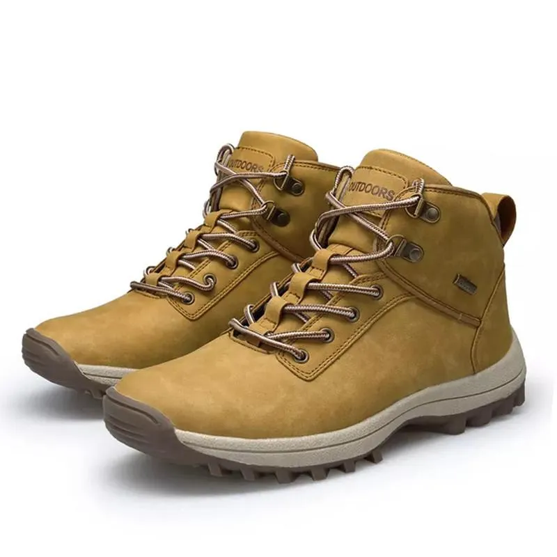 Men's Winter/Autumn  Leather Waterproof Sneakers | Plus Size