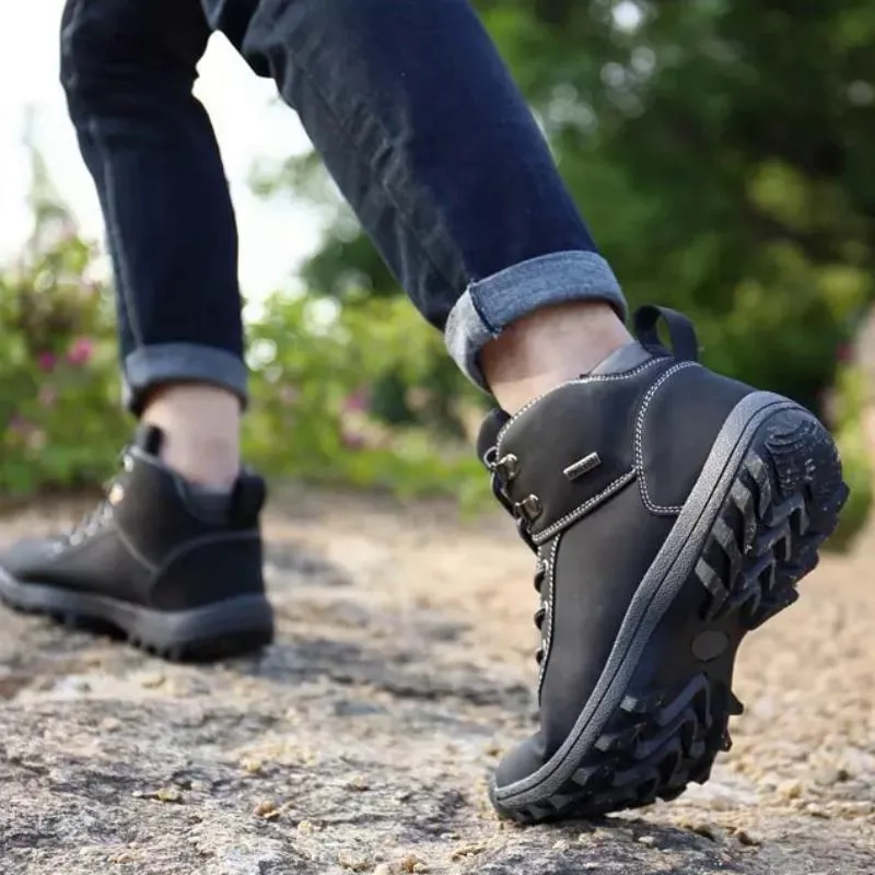 Men's Winter/Autumn  Leather Waterproof Sneakers | Plus Size