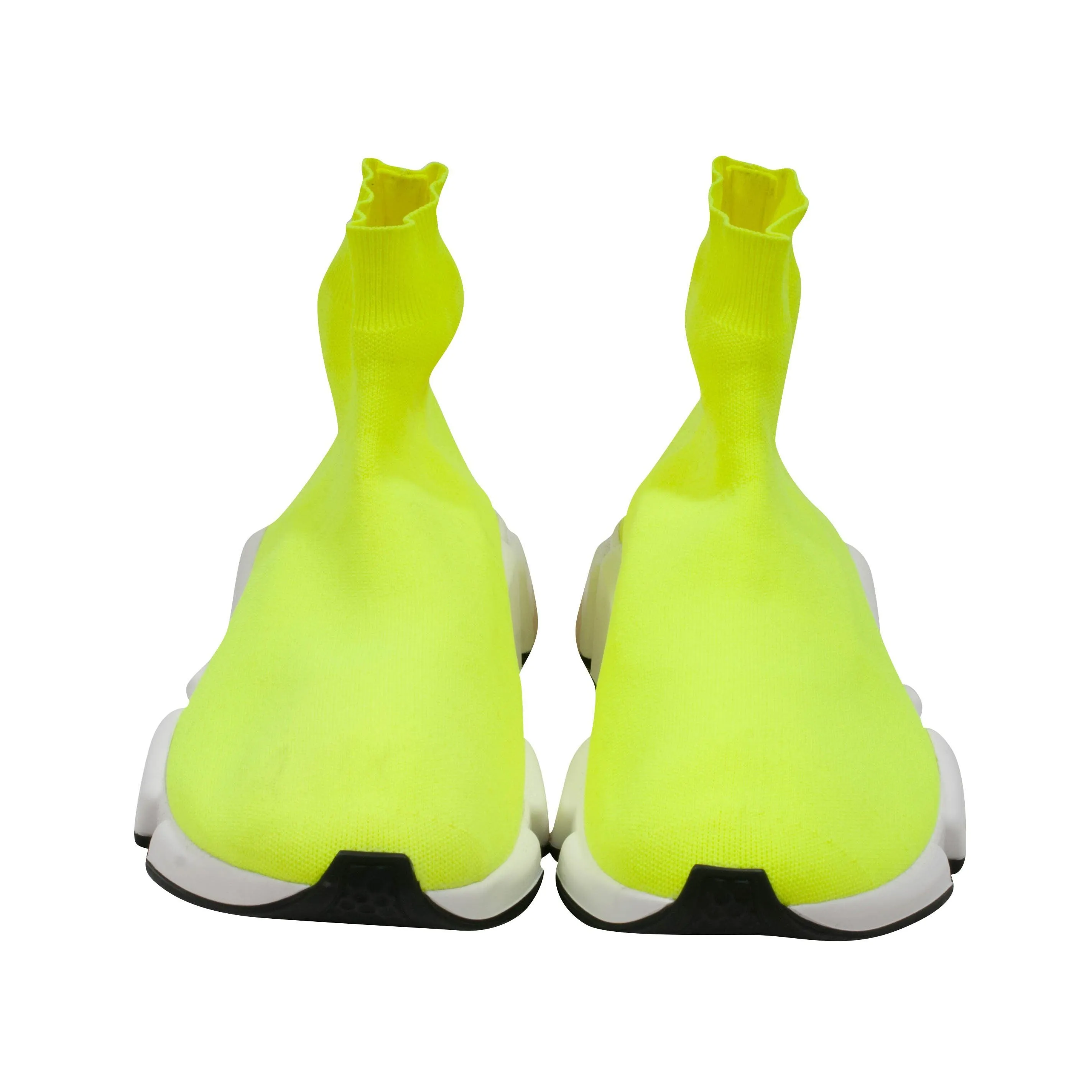 Mid Top Neon Yellow Speed Sock Runner Trainer Sneakers