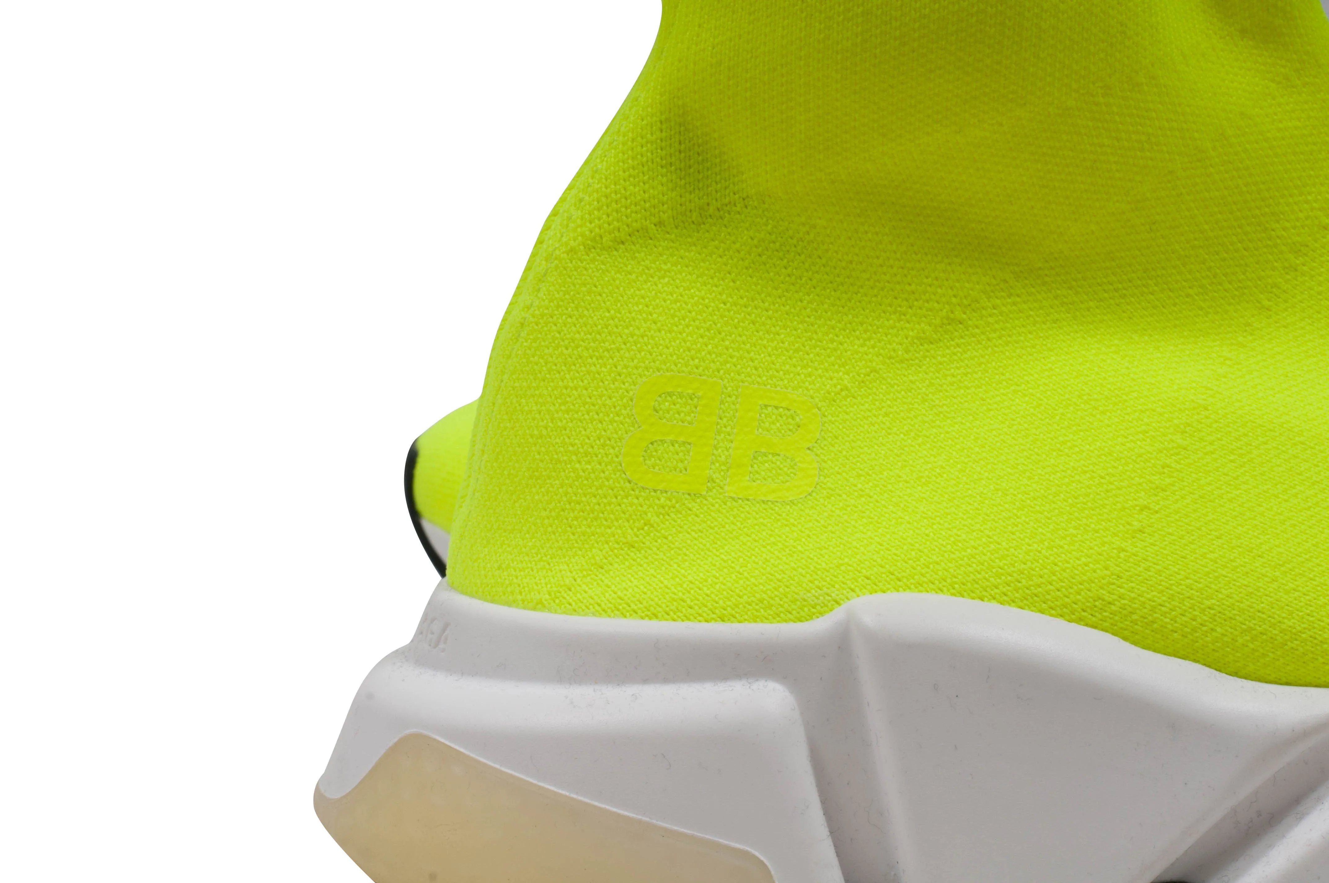 Mid Top Neon Yellow Speed Sock Runner Trainer Sneakers