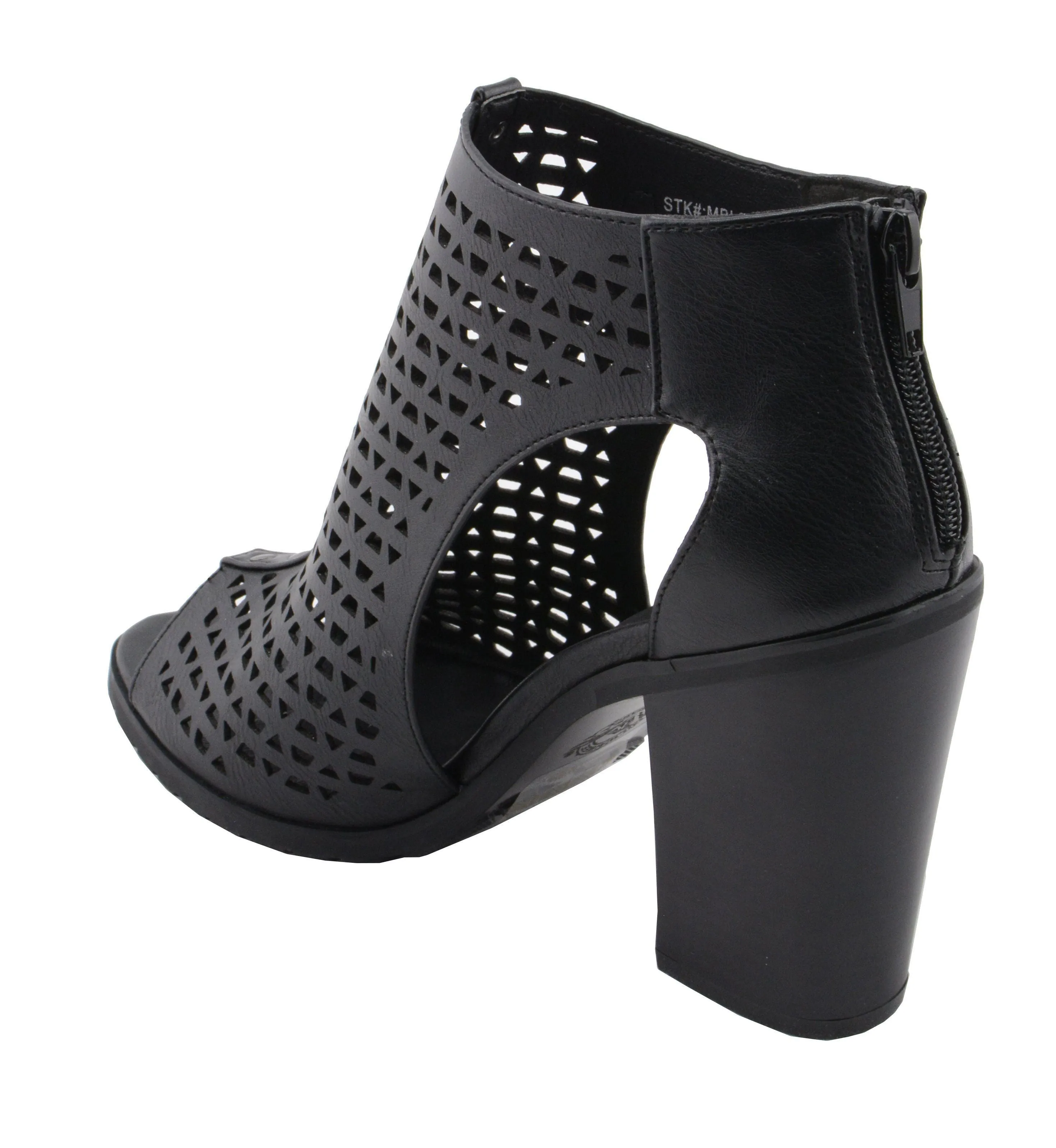 Milwaukee Performance-MBL9453-Women Black Mesh Top Sandal with Platform Heel