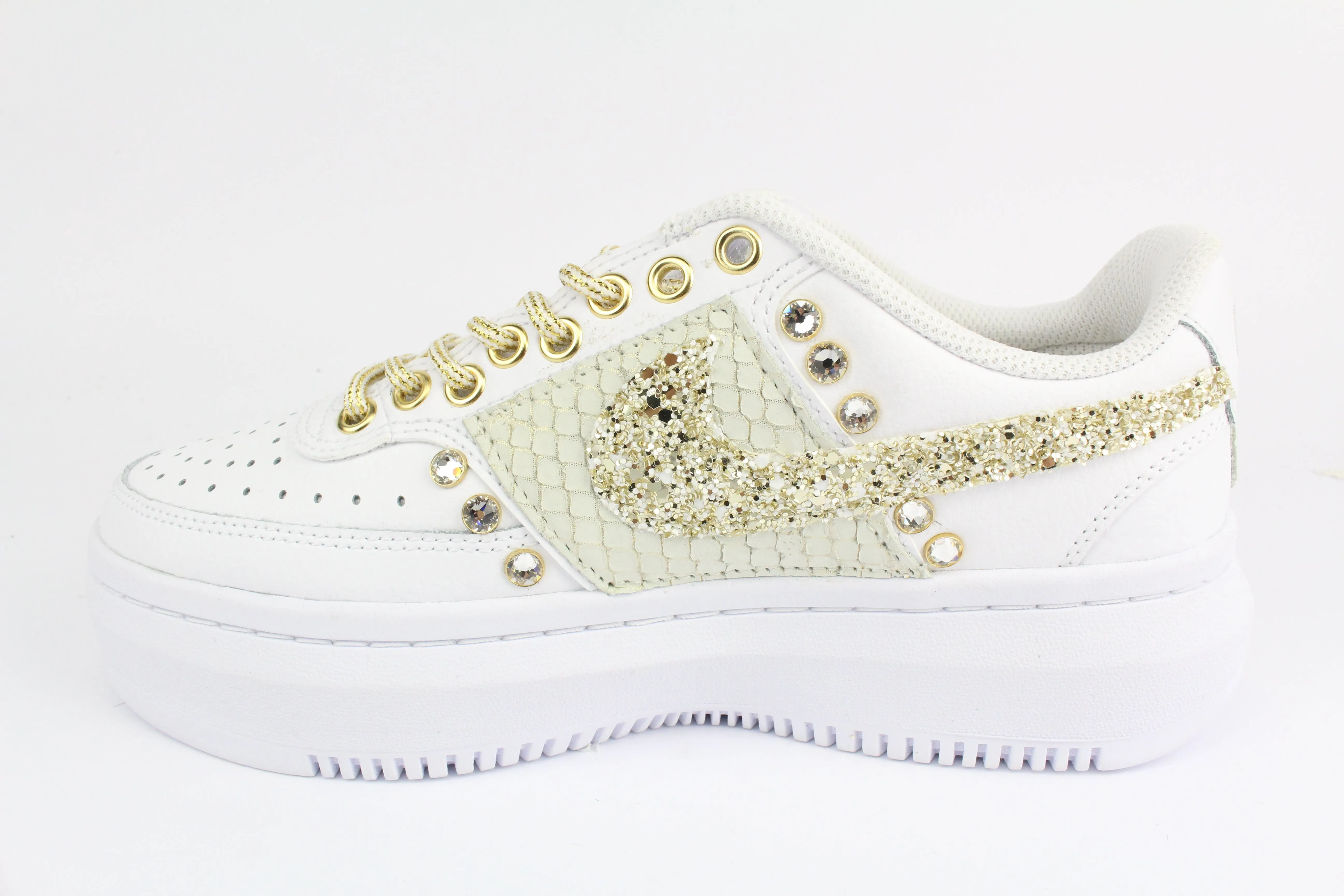 Nike Court Vision Low Platform Pitone & Strass