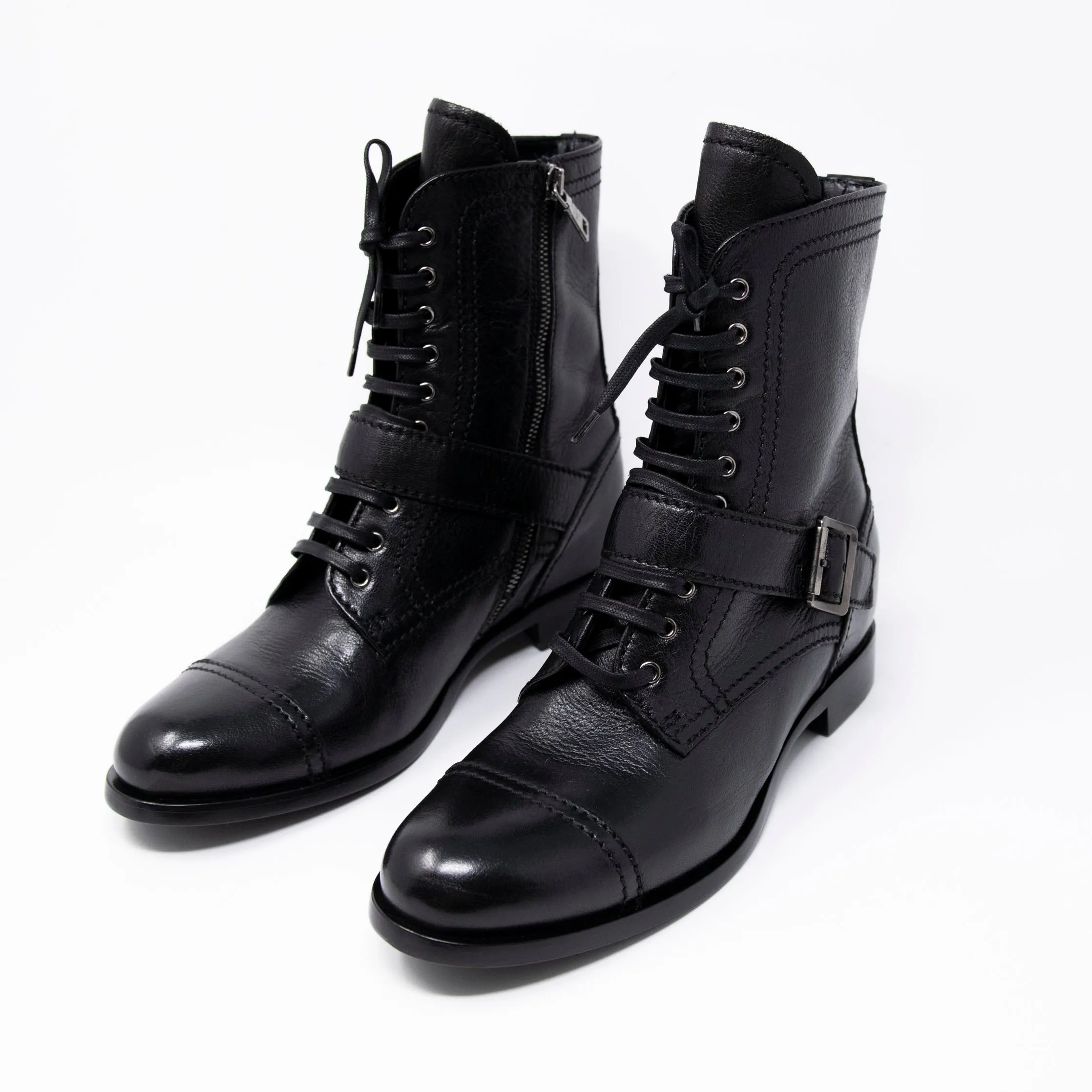 Prada Black Combat Boots 38.5