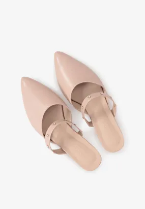 Precious Pointed Beaded Flats - Pale Nude