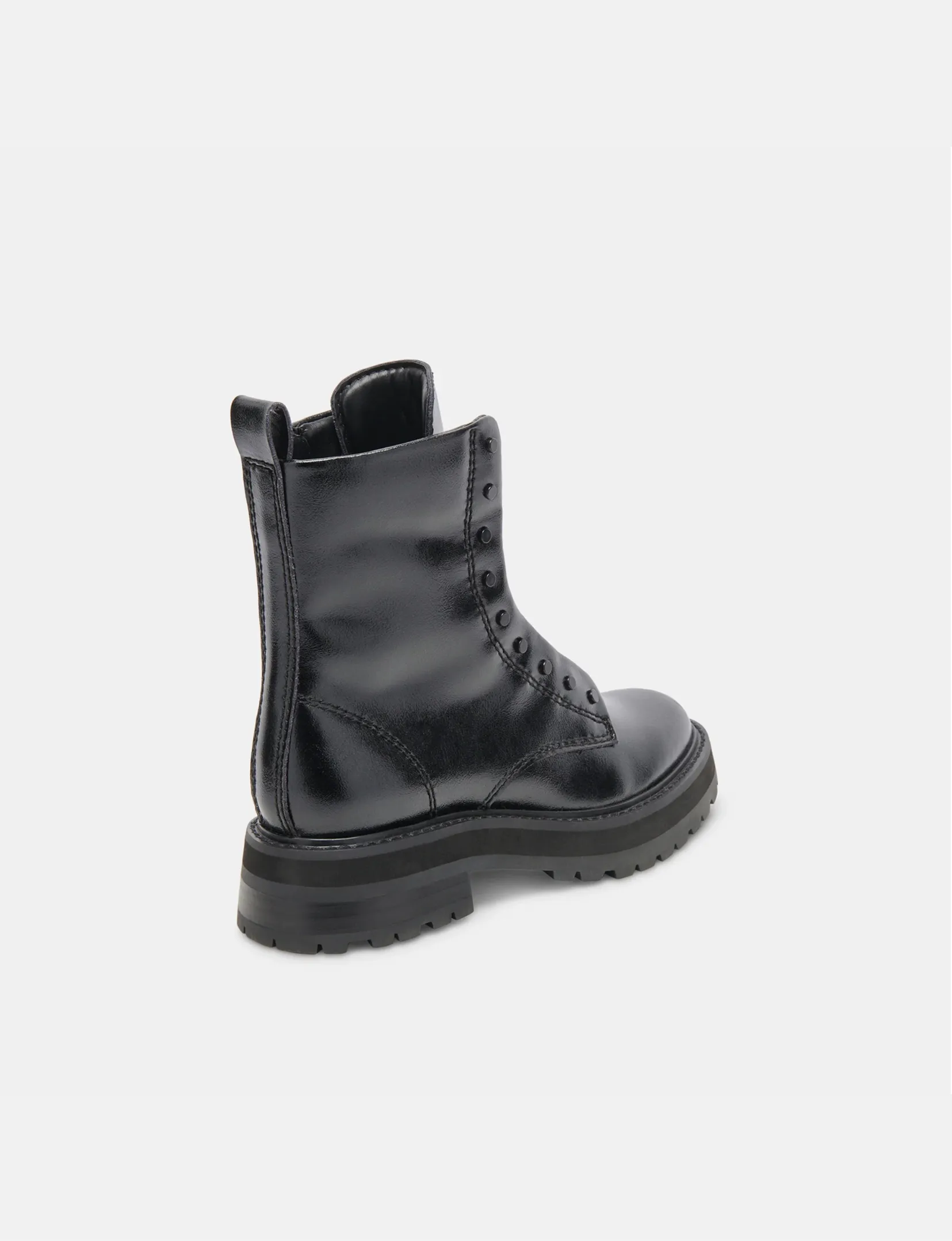 Ranier Patent Leather Boots, Midnight Crinkle