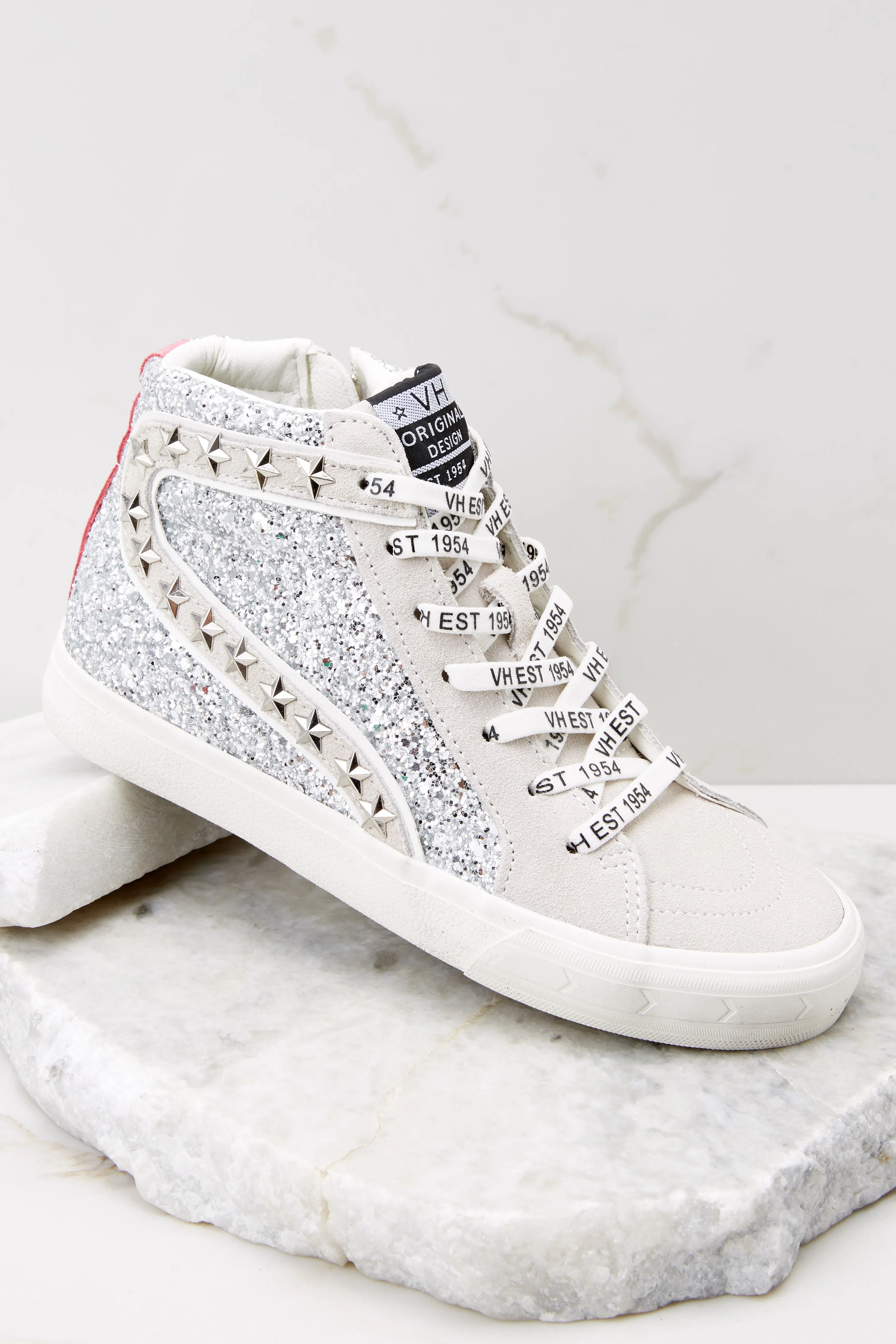 Ray Silver Glitter High Top Sneakers