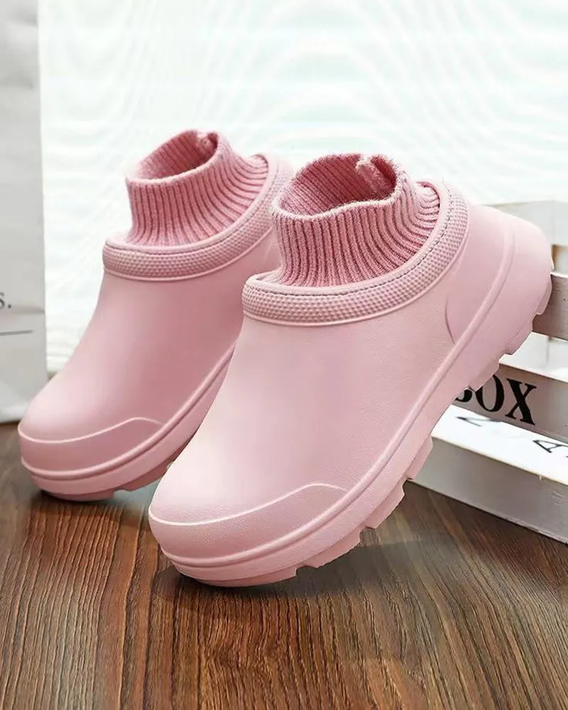 Warm waterproof solid color sneakers