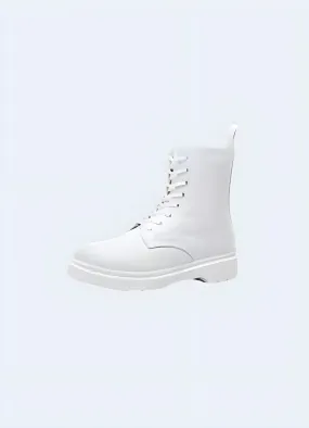 White Combat Boots