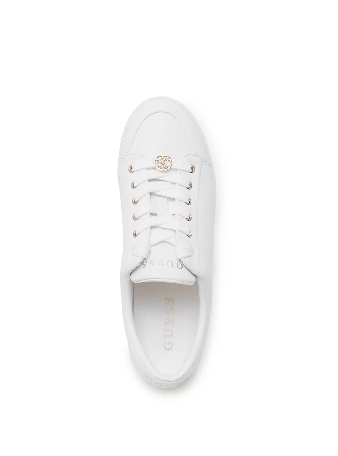 White Lullu Logo Low Top Sneakers